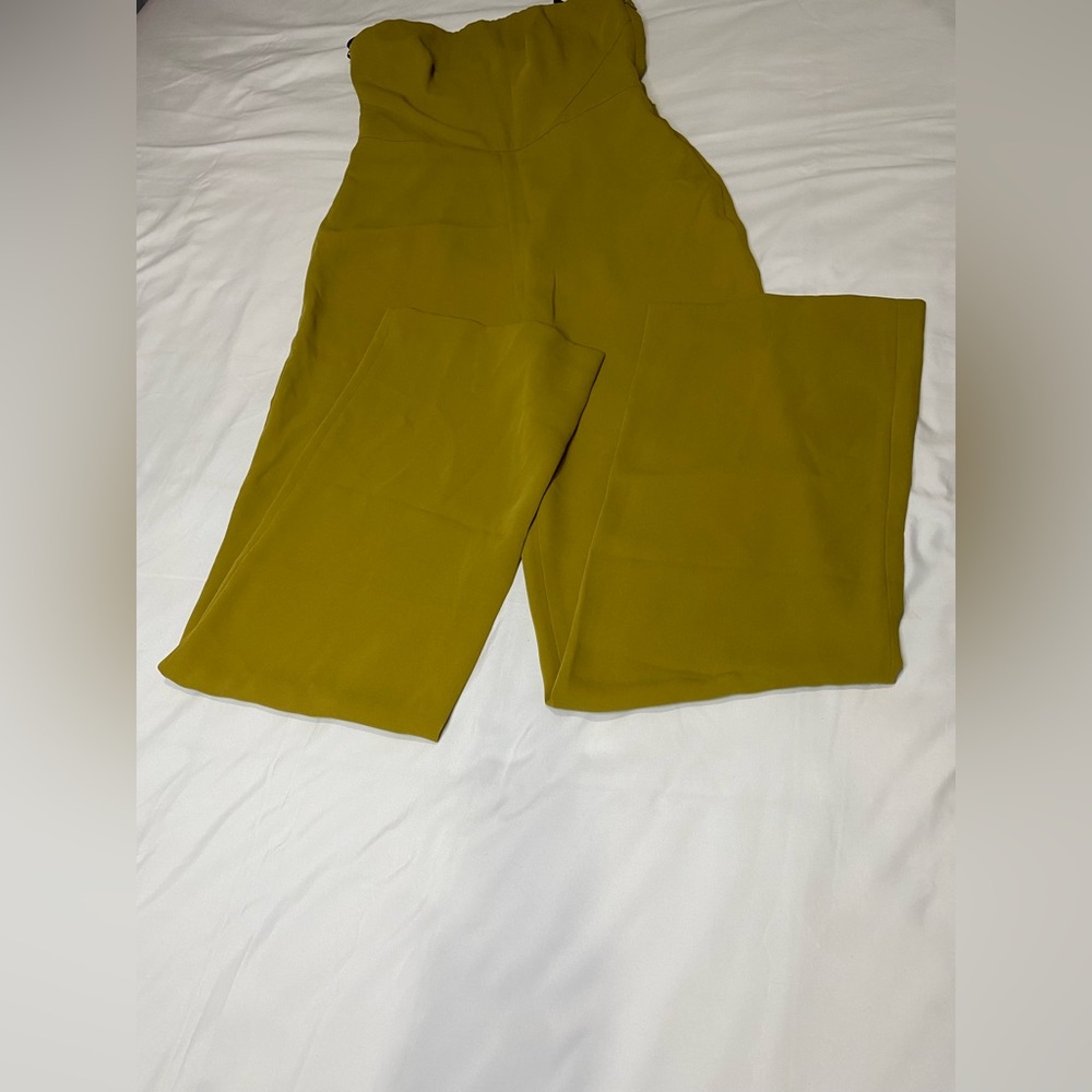 RACHEL Rachel Roy Strapless Mustard Yellow Jumpsuit Size 6